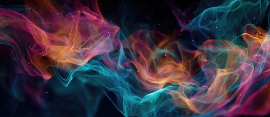 Obraz premium Colorful swirling vapor in a dark background