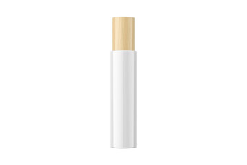 Realistic Cosmetic Glass Bottle Mockup with Wooden Stopper, Ideal for Essential Oils, Serums, Perfumes, or Skincare Products, Isolated on White Background, Perfect for Branding, Logo Display, Product 
