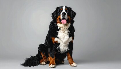 Bernese Mountain Dog Portrait Studio Shot.