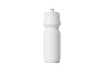 Realistic Plastic Sports Water Bottle Mockup with Blank Label and Push Cap for Fitness, Gym, Outdoor or Cycling Branding and Packaging Design Presentation on Transparent Background