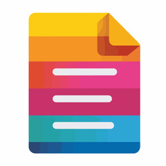 Obraz premium Document Bold Pictogram in High Contrast