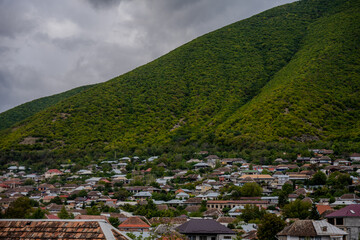 Mountain village view in Shaki, Azerbaijan