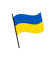 Flag of Ukraine on flagpole
