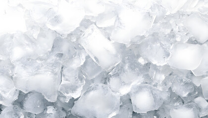 Obraz premium Pieces of crushed ice as background, top view