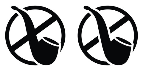 No Smoking Symbol & Icon Set – Flat Black Vector Sign for Web, Mobile, and Info Graphics