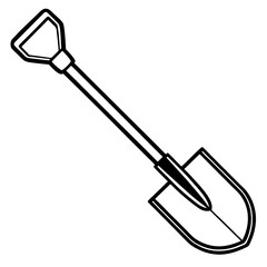 Garden spade shovel icon with white background minimal design vector illustration