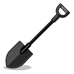 Shovel tool minimal clean shape with white background vector illustration