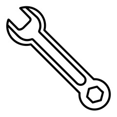 Metal wrench icon simple clean design with white background vector illustration