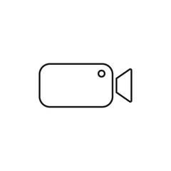Fototapeta premium Simple Outline Video Camera Recorder Icon: Vector Line Art Symbol for Filming, Live Stream, Movie Production, Multimedia, and Digital Content Creation.