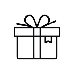 Gift box icon with ribbon and bow present On Transparent Background