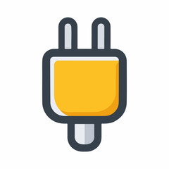 Obraz premium Solid Energy Plug Icon Design Element