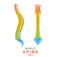 World Spine Day Vector illustration for social media post and banner