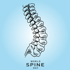 World Spine Day Vector illustration for social media post and banner