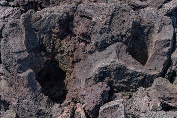 Lava Trees and Tree Molds. Lava Flows and spatter deposits of July 19 to 22, 1974. Chain of Craters Road. Hawaiʻi Volcanoes National Park. 