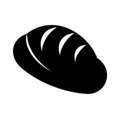 Bread Loaf Black Silhouette Vector Bakery Icon