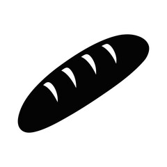 Baguette Bread Black Silhouette Vector Bakery Icon