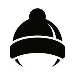 Beanie Hat Black Silhouette Vector Fashion Icon
