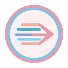 Fototapeta premium Sleek Fast Forward Icon in Pastel