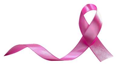 Minimalist Portrait with Pink Ribbon Awareness Symbol