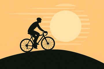 Fototapeta premium silhouette of a cyclist