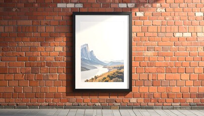 Mountain Landscape Displayed on a Wall.