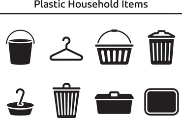 Collection of Eco Friendly Plastic Household Items for Cleaning and Storage Applications