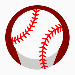 Obraz premium Single baseball isolated on white background minimal design vector illustration