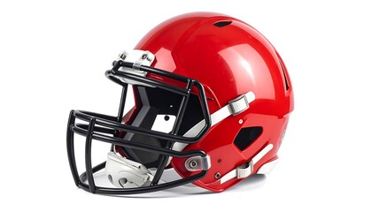 Fototapeta premium Red Football Helmet Close Up.