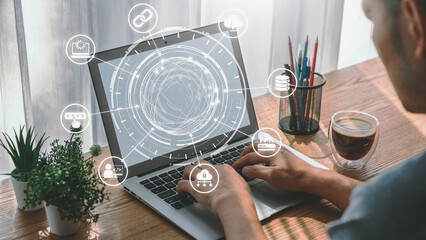 Cloud computing, cloud strategy, and cloud technology transforming digital infrastructure with...