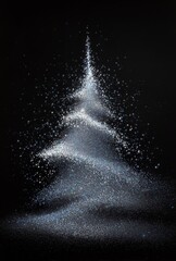 Obraz premium Beautiful Swirling Effects Create a Magical Tree Shape With Colorful Particles in Dark Background