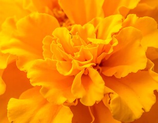 Close Up of a Vibrant Orange Marigold Flower.