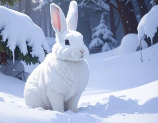 rabbit in the snow