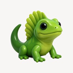 Fototapeta premium Cute green cartoon lizard illustration.