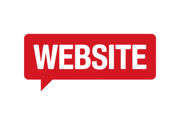 Website callout bubble icon in red for marketing and internet presentations emphasizing online presence and brand visibility