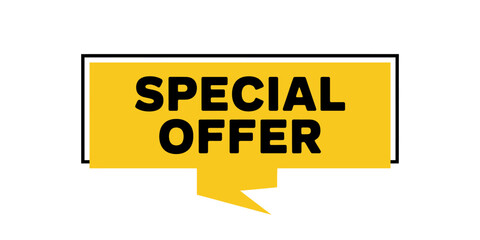 Bright Yellow Special Offer Banner with Black Text for Promotions and Limited Time Sales Events to attract customers