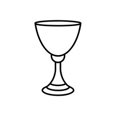 Elegant chalice outline drawing