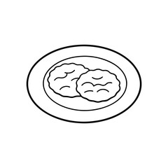 Two pancakes on a white plate