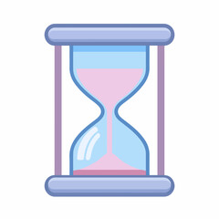 Solid Hourglass Glyph Flat Design Icon