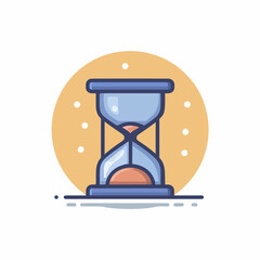 Elegant Hourglass Icon in Flat Design