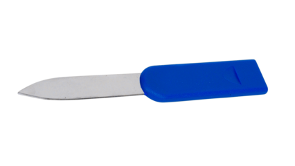 Nail Filer with Blue Handle for Manicuring and Smoothing Fingernails
