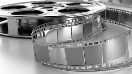 Monochromatic cinema: A vintage film reel capturing the magic of old movies