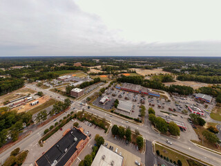 Daytime Drone Images of Rolesville North Carolina Including Downtown, Main Street, and Surrounding Areas