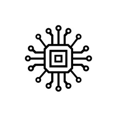 Microchip technology cpu processor circuit board integrated system electronics component engineering design icon vector