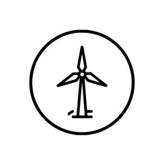 Windmill energy renewable power turbine electricity ecology environment sustainable clean technology vector icon