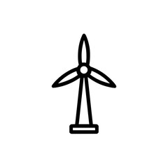 Windmill wind turbine renewable energy green power electric generator ecological sustainability technology icon