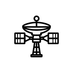 Satellite communication technology vector illustration space station antenna dish modern telecommunication equipment design