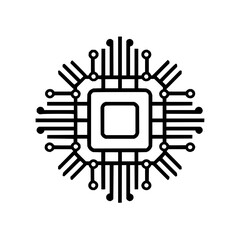 Microchip technology circuit board vector illustration design for computer engineering and electronics concept