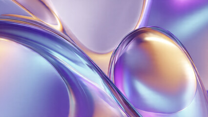 Abstract iridescent liquid metal flowing in soft pastel colors