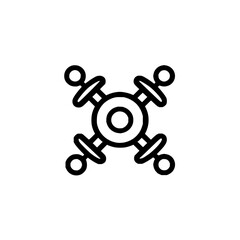 Abstract geometric shape design element with circle and line art for logo or icon design and creative projects