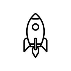 Rocket ship launch icon startup business space exploration futuristic spaceship travel innovation technology vector
